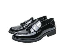 ENWIND Herren-Loafer aus Lackleder mit Quasten,Schwarz,41 EU