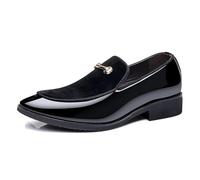 ENWIND Herren Slip-On Party Tanzschuhe Smoking Patentleder Slipper,Schwarz,41 EU