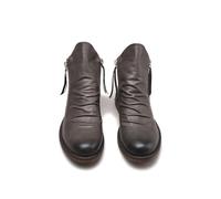 ENWIND Herrenstiefel Mit Reissverschluss Leder Winterschuhe rutschfest Kurzschaft Stiefel,Grau,43 EU
