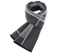 Enwokran Schal Herren Herbst Winter Elegant Classic Plaid Männer Warmer Weicher Winterschal Komfortabel Casual Business Lange Gestrickter Schal Strickschal 185x33cm (Graue weiße Streifen)
