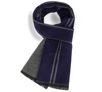 Enwokran Schal Herren Herbst Winter Elegant Classic Plaid Männer Warmer Weicher Winterschal Komfortabel Casual Business Lange Gestrickter Schal Strickschal 185x33cm (Blaugraue Linien)