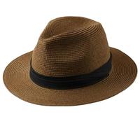 EnxJire Cowboy Hut Große Größe XL61-64cm Hüte Männer Frauen Strand Breiter Krempe Strohhut Dame Sommer Sonnenhüte Plus Größe Fedora Hut 55-57cm 58-60cm(Coffee,XL 61-64cm)