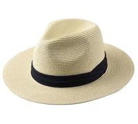 EnxJire Cowboy Hut Große Größe XL61-64cm Hüte Männer Frauen Strand Breiter Krempe Strohhut Dame Sommer Sonnenhüte Plus Größe Fedora Hut 55-57cm 58-60cm(Beige,XL 61-64cm)
