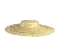 EnxJire Cowboy Hut Sommer Große Strohhüte for Frauen Breite Krempe Strand Visier Kappen Elegante Flache Top Lange Band Spitze-Up Sonnenhut(No Ribbon,Hat Brim 18CM)