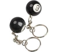 Enyolidimk 2 Stück schwarzer Schlüsselanhänger, kreativer Schlüsselanhänger, Kunststoff, Billard, 8 Zahlen, Dekoration, Freund, Schlüsselanhänger, Auto-Schlüsselanhänger, Schwarz , 1