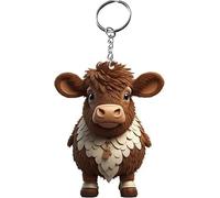 Enyolidimk Schlüsselanhänger Kuh für Auto, Motorrad - Personalisierter Kunststoff-Anhänger, Geschenk für Frauen, Männer, Freund