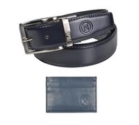 Enzo Castellano SSC NAPOLI Ssc Napoli Geschenkset Gürtel und Schlüsselanhänger Unisex - Erwachsene, Blau und Grau, One size