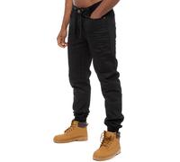 Enzo| Herren-Jogger-Jeans aus Denim mit Bündchen - Schwarz 40W/32L