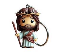 Eojpdji Schlüsselanhänger Mit Puppen Charm,2D Jesus Acryl Figur Als Schlüsselanhänger Für Den Schlüsselring - Handgemachte Heimdekoration Segen Taschenanhänger - Für Die
