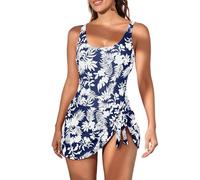 Eomenie Einteiliges Badekleid/Badeanzug für Damen, Bauchkontrolle, Badekleider, Badeanzug mit Rock, XX-Large