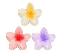 Eomsky Blumen Haarspange,Acryl Plumeria Flower Hair Claw Clips,Hawaiianische Blumen Haarspangen,rutschfeste Bunte Haarstyling-Klemmen, Sommer-Strandkleid