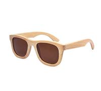 EONHUAYU Sonnenbrille aus Holz, Bambus Holz Brille Sonnenbrille für Männer Frauen Vintage Echte Holzarme Brille für Reisen Fahren (Braun)