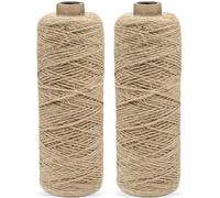 EOPUOZS 2 Stück 200m Jute-Schnur, 1mm Braun Juteschnur, Jutegarn Für Geschenkverpackungen, Hochzeitsdekoration, Verpackungsmaterial, Weihnachtsstricken, Makramee-Dekoration, Floristik