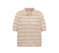 CECIL - Kurzarm Cardigan mit Polokragen grain beige - Gr. - L