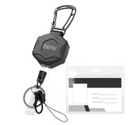 EOTW 1 Stücke Ausziehbar Schlüsselanhänger, Taktische ID-Ausweishalter mit 70cm Einziehbarer Stahlseil, Karabinerhaken Schlüsselring für Kartenhalter, Gürtelclip und Schlüssel, 10 OZ