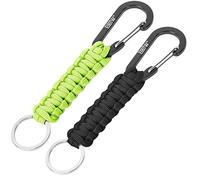 EOTW Paracord Schlüsselanhänger Karabiner Karabinerhaken D Ring Schlüsselband Schlüsselring für Motorrad Auto Camping Wandern Männer Frau Kinder (1 Schwarz & 1 Grün)