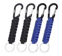 EOTW Paracord Schlüsselanhänger Karabiner Karabinerhaken D Ring Schlüsselband Schlüsselring für Motorrad Auto Camping Wandern Männer Frau Kinder (2 Schwarz & 2 Blau)