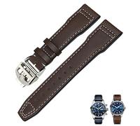 EPANO Uhrenarmband aus echtem Leder, 20 mm, 21 mm, 19 mm, 22 mm, Rindsleder, für IWC Mark Big Pilot Spitfire Portofino Uhrenzubehör, 21 mm, Achat