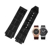 EPANO Uhrenarmband aus echtem Rindsleder, Braun, Schwarz, 26 x 19 mm, für Hublot-Armband, Big Bang, Edelstahl-Schnalle, 26-19mm, Achat