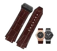 EPANO Uhrenarmband aus echtem Rindsleder, Braun, Schwarz, 26 x 19 mm, für Hublot-Armband, Big Bang, Edelstahl-Schnalle, 26-19mm, Achat