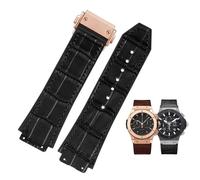 EPANO Uhrenarmband aus echtem Rindsleder, Braun, Schwarz, 26 x 19 mm, für Hublot-Armband, Big Bang, Edelstahl-Schnalle, 26-19mm, Achat