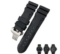 EPANO Uhrenarmband aus Naturkautschuk, 26 mm, für Panerai, tauchfähig, Luminor, PAM, Schwarz, Blau, Rot, Orange, Schmetterlingsverschluss, 26mm B B, Achat