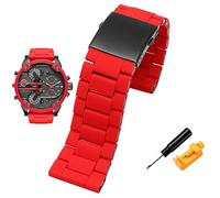 EPANO Uhrenarmband für Diesel DZ7370 DZ7395 DZ 7430 DZ7396 Herren großes Zifferblatt Silikagel feines Stahl Uhrenarmband 28 mm, 28mm, Achat