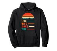 Epic Wife Since 1998 28 Years Women 28th Wedding Anniversary Pullover Hoodie