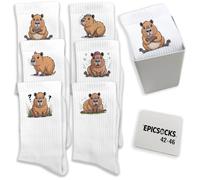 epicsocks Chill Capybara Socken in 37-41 im Lustige Strümpfe für Tierliebhaber im Geschenkset
