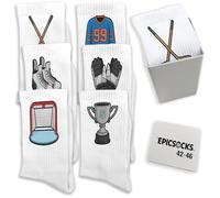epicsocks Icehockey Dream Socken in 37-41 im Lustige SportSocken in 37-41 im 6er Set in Geschenkdose für Eishockey-Fans