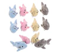 EPIGEIST 12 Stück Teiliges Mini Plüsch Hai Anhänger Weiche Bunte Schlüsselanhänger als Niedliche Taschen Rucksackcharms für Meeresthema-partys und Geschenkbeutelfüllungen