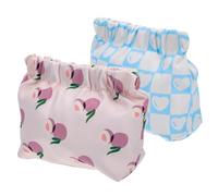 EPIGEIST 2 Stück Kleine Kosmetiktasche Ohne Reißverschluss Bedruckte Make up Tasche Für Damen Weiches Langlebiges Material Handtaschen Organizer Für Reisen Und Alltag