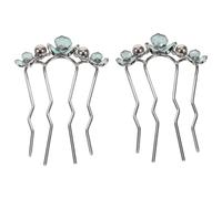 EPIGEIST 2 Stück pack Französischer Haarkamm aus Legierung mit U förmigem Design und Vier Zinken Elegante Haarspangenkämme mit Blumenverzierung für Formelle Anlässe und Hochzeiten