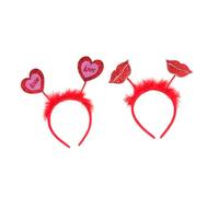 EPIGEIST 2 Stück Teiliges Herzförmige Haarbänder Rotes Haaraccessoire Valentinstag Party Kopfschmuck Damen
