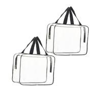 EPIGEIST 2 Stück wasserdichte Kosmetiktasche PVC Kulturbeutel mit Henkel Leichte Makeup Aufbewahrungstasche für Reisen Camping Business und Alltag Robust Transparent Tragbar