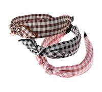 EPIGEIST 3 Stück Vintage Damen Stirnband Knoten Haarreif Aus Stoff in Pink Schwarz Braun Modisch Für Alltag Party Und Geschenk