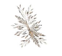 EPIGEIST Eleganter Braut Haarschmuck Silber mit Kristallverzierung Langer Haarklammer Clip Festhaltend ohne Ziehen für Hochzeit Party und Damen Stilvoller Haaraccessoire mit Blumenmotiv