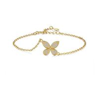 Epinki 14 Karat Gold 585 Armband Charms, Klassiker Frau Armbänder mit Diamant, Armreif 14K Gelbgold Echter Schmuck, 17+5CM