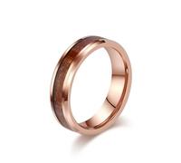 Epinki 18mm Verlobungsring Herren Wolframstahl, Holz Design Verlobungsring Mann Gold Rose, Eheringe Personalisiert für sie und ihn, Gr.67 (21.3)