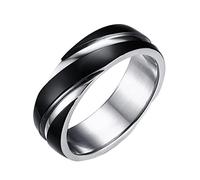 Epinki 6 mm Ring für Herren und Damen, zweifarbiger Edelstahlring, Ehering für Hochzeit, Verlobung, Jubiläum, Gold/Schwarz/Roségold, Größe 49-70, 67 mm, Edelstahl