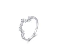 Epinki 750 Weißgold Diamantring Echte Goldschmuck, Stern Verlobungsring mit Diamant, Trauringe 18K, Gr.53 (16.9)
