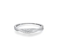 Epinki 9 Karat Weißgold 375 Hochzeitsband, Zierlich Freundschaftsringe mit Diamant, Trauringe 9K Gold Echt Gold Schmuck, Gr.61 (19.4)