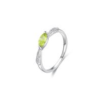 Epinki 950 Platin Verlobungsring Echte Goldschmuck, Zierlich Klassiker Pärchen Ringe mit Peridot Grün Marquiseschliff, Ring PT950, Gr.61 (19.4)
