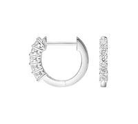 Epinki Creole Hoop Weißgold Au375 9K, Reihe Bohren Ohrringe Weihnachten Labor Erstellt Diamant 0.3ct (Rundschliff, Weiß), Ohrringe Jugendstil Gold 375 Echtschmuck,