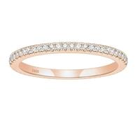 Epinki Damen Ring Verlobung 925 Sterling Silber, Ewigkeitsring Ehe Ring Frau Gold Rose, Hochzeit Ringe mit Weiß ZirkoniaWasserfeste, Gr.58 (18.5)