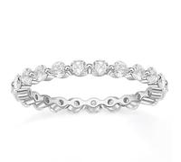 Epinki Damenring 925 Sterling Silber, 2.5mm Ewigkeitsring Eheringe Frau Silber, Eheringe mit Weiß ZirkoniaWasserfeste, Gr.58 (18.5)