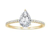 Epinki Damenring 925 Sterling Silber, Ewigkeitsring Eheringe Frau Gold, Eheringe mit Weiß ZirkoniaWasserfeste, Gr.58 (18.5)
