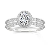 Epinki Damenring 925 Sterling Silber, Ewigkeitsring Eheringe Frau Silber, Eheringe mit Weiß ZirkoniaWasserfeste, Gr.58 (18.5)