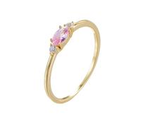 Epinki Echt Goldschmuck Gold 14 Karat Trauringe, Klassiker Eheringe mit Rose Saphir Rose Ovalschliff, Partnerringe Moissanit Au 585, Gr.63 (20.1)