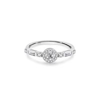 Epinki Echt Goldschmuck Weißgold 14 Karat 585 Eheringe, Geometrisch Trauringe mit Moissanit, Freundschaftsringe Labor Erstellt Diamant 14K Gold, Gr.51 (16.2)